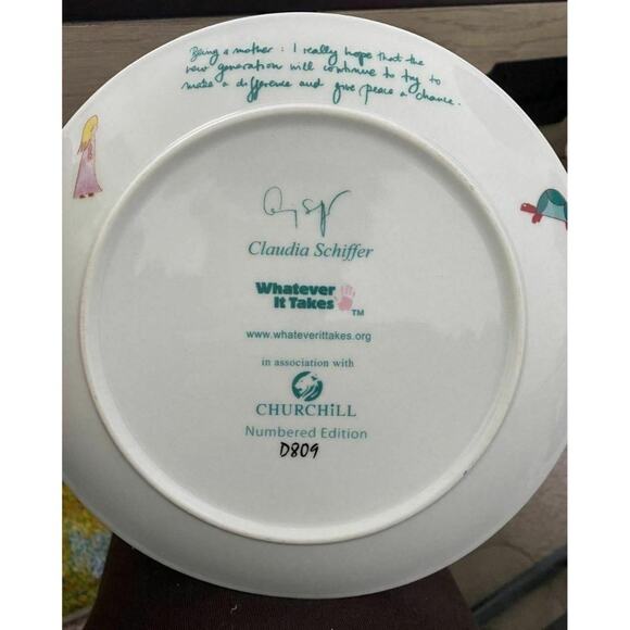 Whatever it takes Claudia Schiffer The tortoise is the symbol Peace Plate - Picture 2 of 6